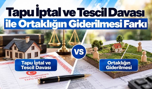 Tapu İptal ve Tescil Davası ile Ortaklığın Giderilmesi Farkı