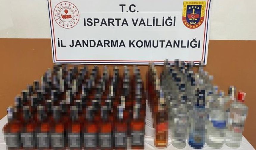 Isparta’da 123 litre kaçak alkol ele geçirildi