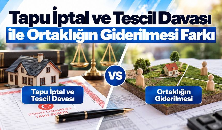 Tapu İptal ve Tescil Davası ile Ortaklığın Giderilmesi Farkı